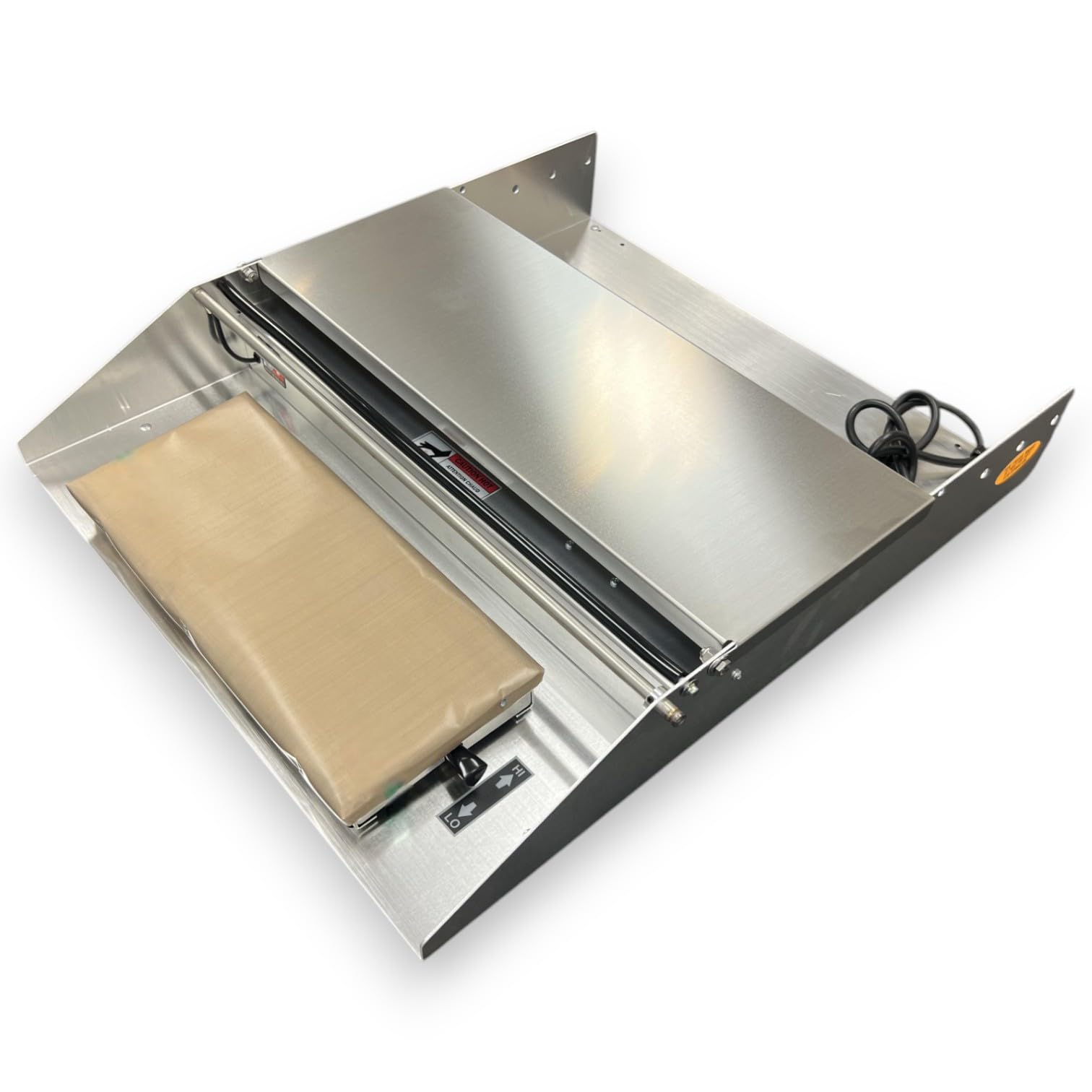 ALFA 625A Mini Aluminum Table Top Heat Seal Food Wrapper with Hot Plate for Grocery Stores, Supermarkets and Delis