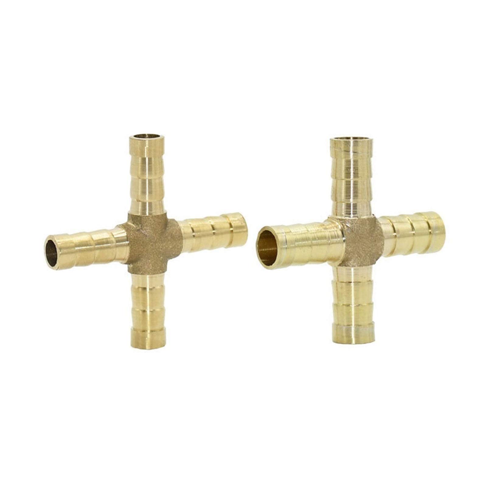 Xiaochen Adattatore per connettori da Giardino 10mm Croce in Ottone barbulto for Tubo Flessibile Rame Rame 8mm a 4 Vie Tubo del Tubo del Tubo a Spina di accoppiamento annaffiato Adattatore 50pcs