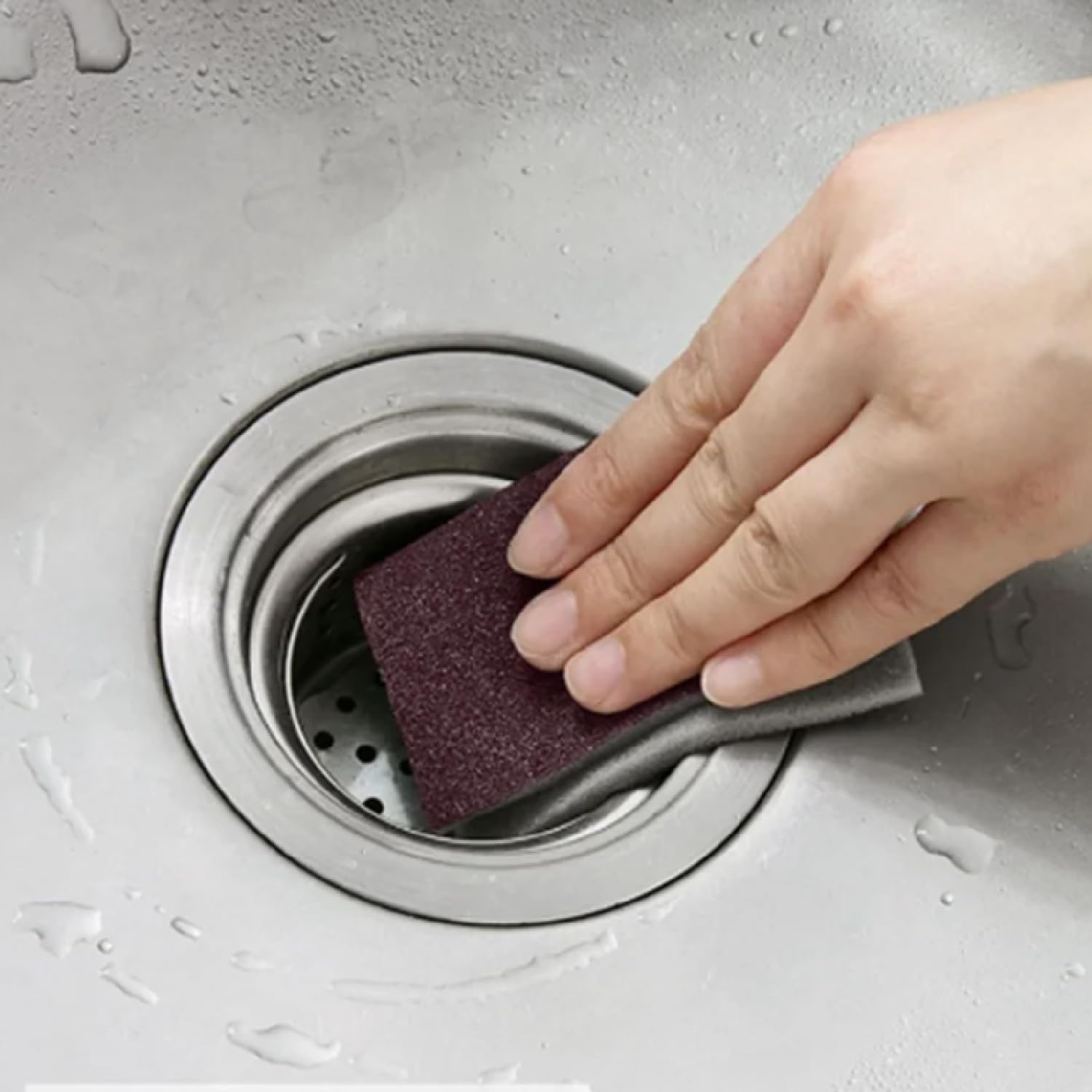 Badem10 Banyo Wc Lavabo Taşı Mutfak Evye Musluk Kireç Yağ Kir Kazıma Temizleme Islak Kuru Sünger 4'Lü SET