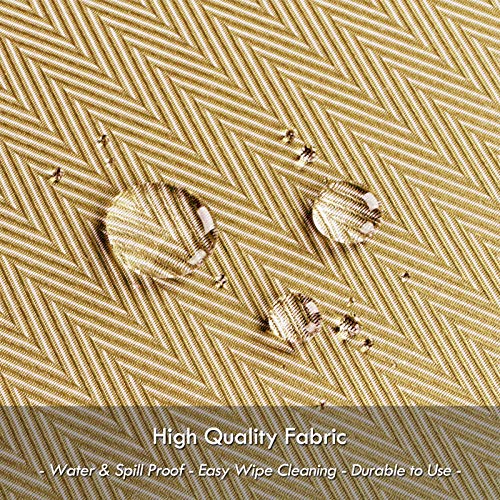 Melodieux Herringbone Jacquard Rectangle Tablecloth Waterproof Holiday Table Cover, Spill Oil Dust Resistant Wrinkle Free For Kitchen Dining Party Tabletop Decoration, 60" X 84", Gold #TOP2