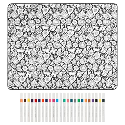 PEIZHIYC DIY Decke zum Ausmalen Hochlandrind 156x125cm
