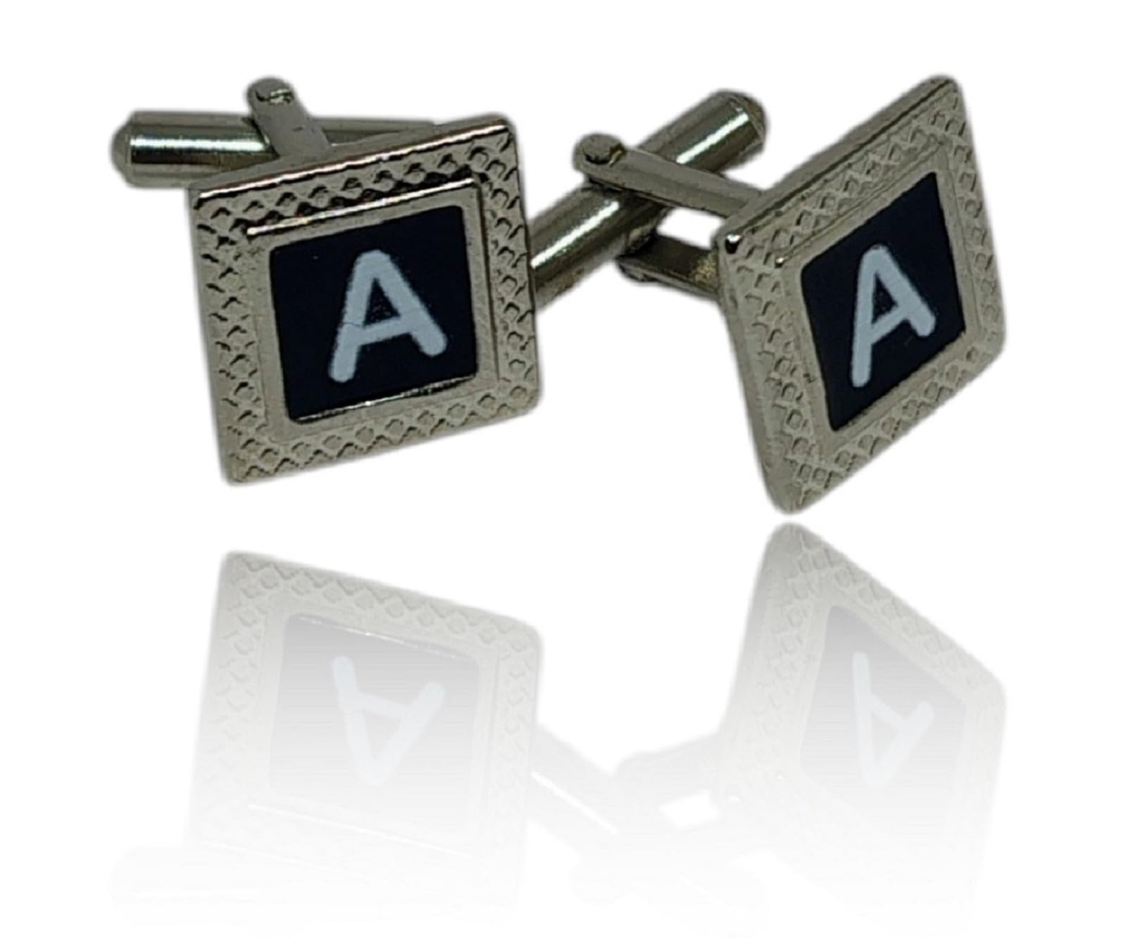 zitti Squared Initial Cufflinks for Mens Exclusive Collection Alphabet Letters Stainless Steel Statement Cufflinks for Mens-picture-25