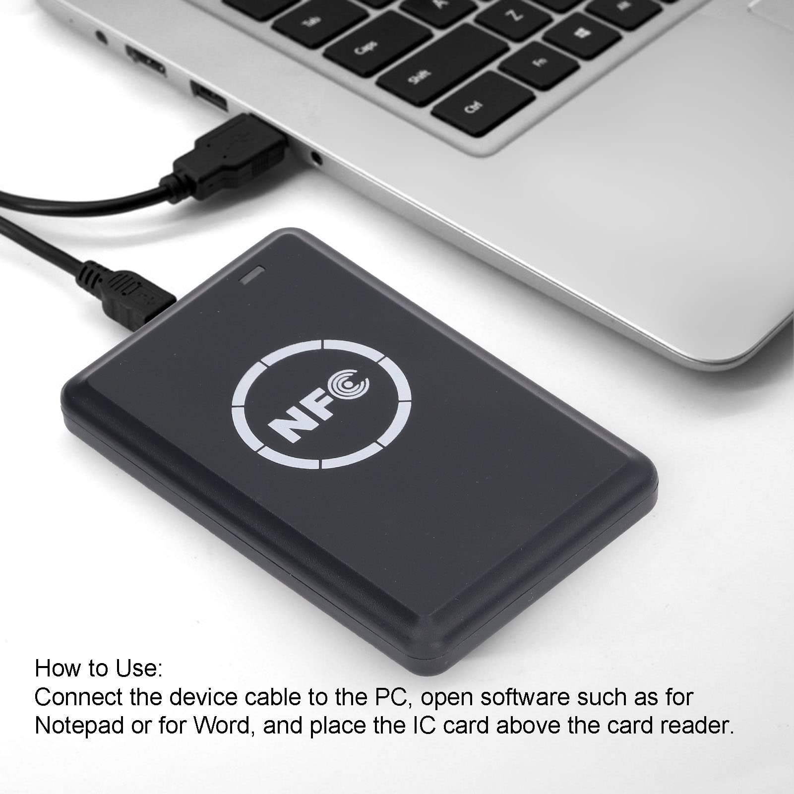 Asixxsix NFC-Lesegerät, kontaktloser Chipkartenleser (5 V, 125 kHz, 13,56 MHz), reaktionsschneller NFC-Schreiber mit beschreibbaren UID/T5577-Schlüsselkarten, USB-Schnittstelle
