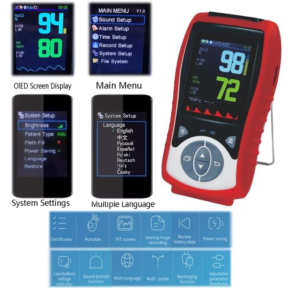 Handheld-Veterinär-Pulsoximeter, Pulsfrequenz- Und Herzfrequenzmesser, Mit Ohr-Zungen-Sensor, 2,8-Zoll-LCD-Digitalanzeige, Für Katzen, Hunde, Haustiere Krankenhaus