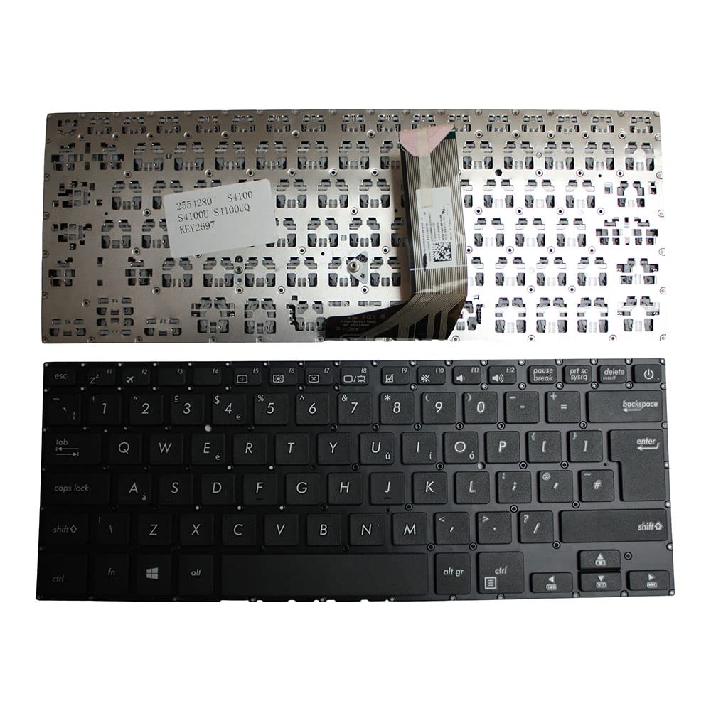 Clavier pour ordinateur portable ASUS S4100UQ de remplacement Power4Laptops noir