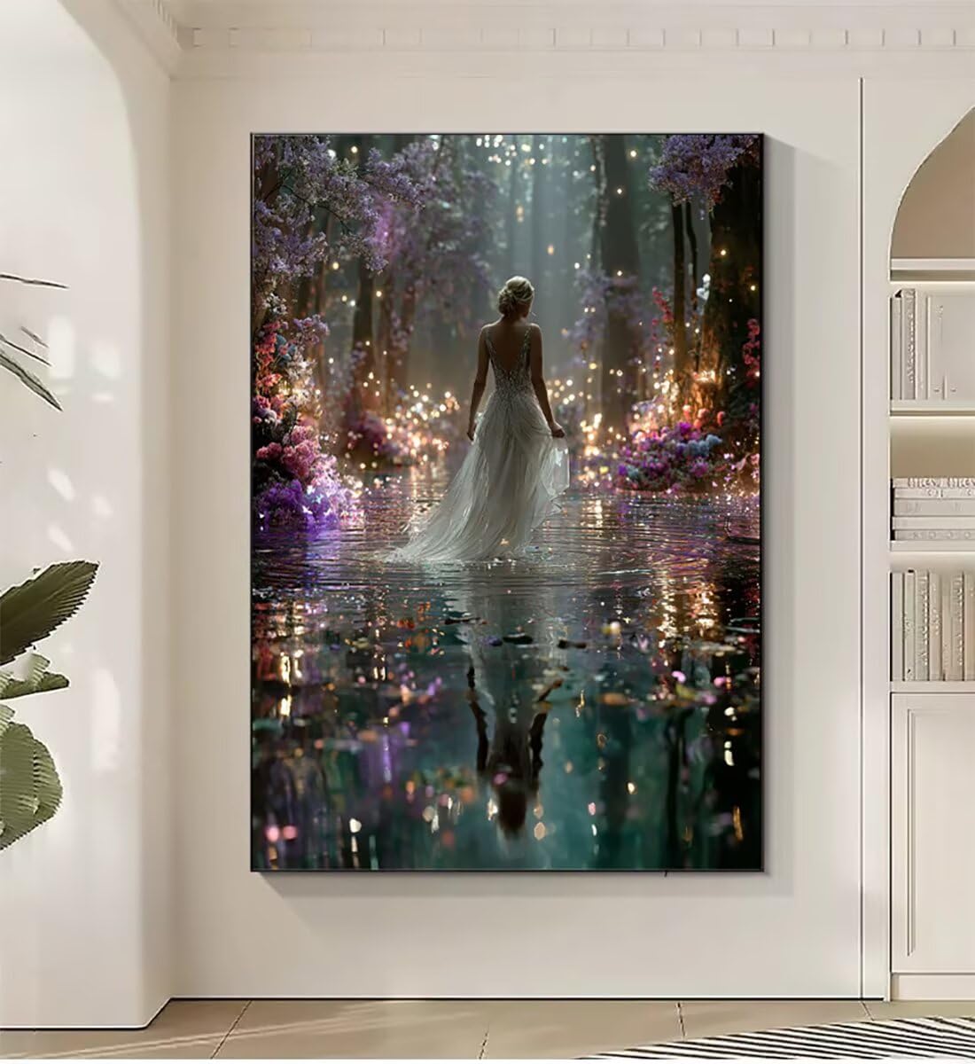 Landschaft Frau Malen Nach Zahlen Erwachsene, Paint by Numbers Adult Anfänger Kreativ Set für, Heimwerk Malen Nach Zahlen Kinder, Pinsel und 36 Acrylfarbe Als, für Deko Wohnzimmer 60 x 80 cm BJHWK433