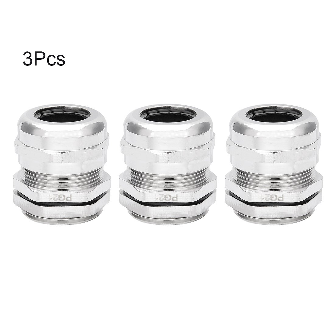 Aexit 3PCS PG21 Electrical Boxes, Conduit & Fittings Metal Waterproof Connector Fastener Locknut Stuffing Cable Gland Cable Range 13-18mm Thread Conduit Fittings Length 9mm