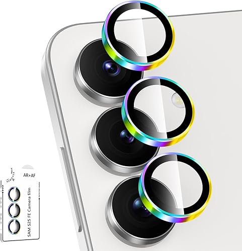 Miniatura 238 de Protector de lente de cámara para Samsung Galaxy S25 FE, cubierta individual de lente de vidrio templado con anillo de metal, [fuerte adsorción]