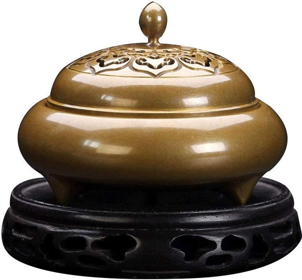 Incense Burner，Home Décor Holders Burner Copper Household Antique Disc Sandalwood Furnace