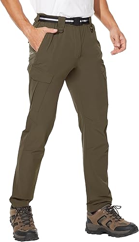 MOURCE Pantalones de senderismo resistentes al agua, pantalones cargo Ripstop para hombre, secado rápido, ligeros, pantalones tácticos para hombre