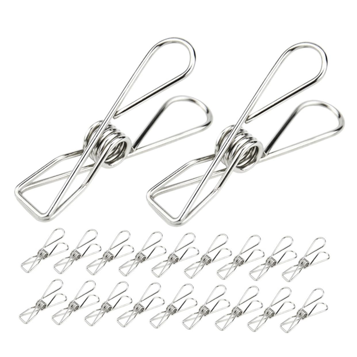 Lot de 20 clips métalliques pour sacs alimentaires et sachets de cuisine hermétiques
