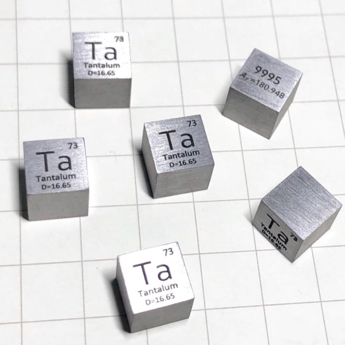 1 Piece 10mm Pure Tantalum Metal Density Cube, 99.95% High Purity Carved Ta, for Periodic Table Element Specimens Collection Hobbies, Classroom Demo, Science Fair and Lab Experiments Project