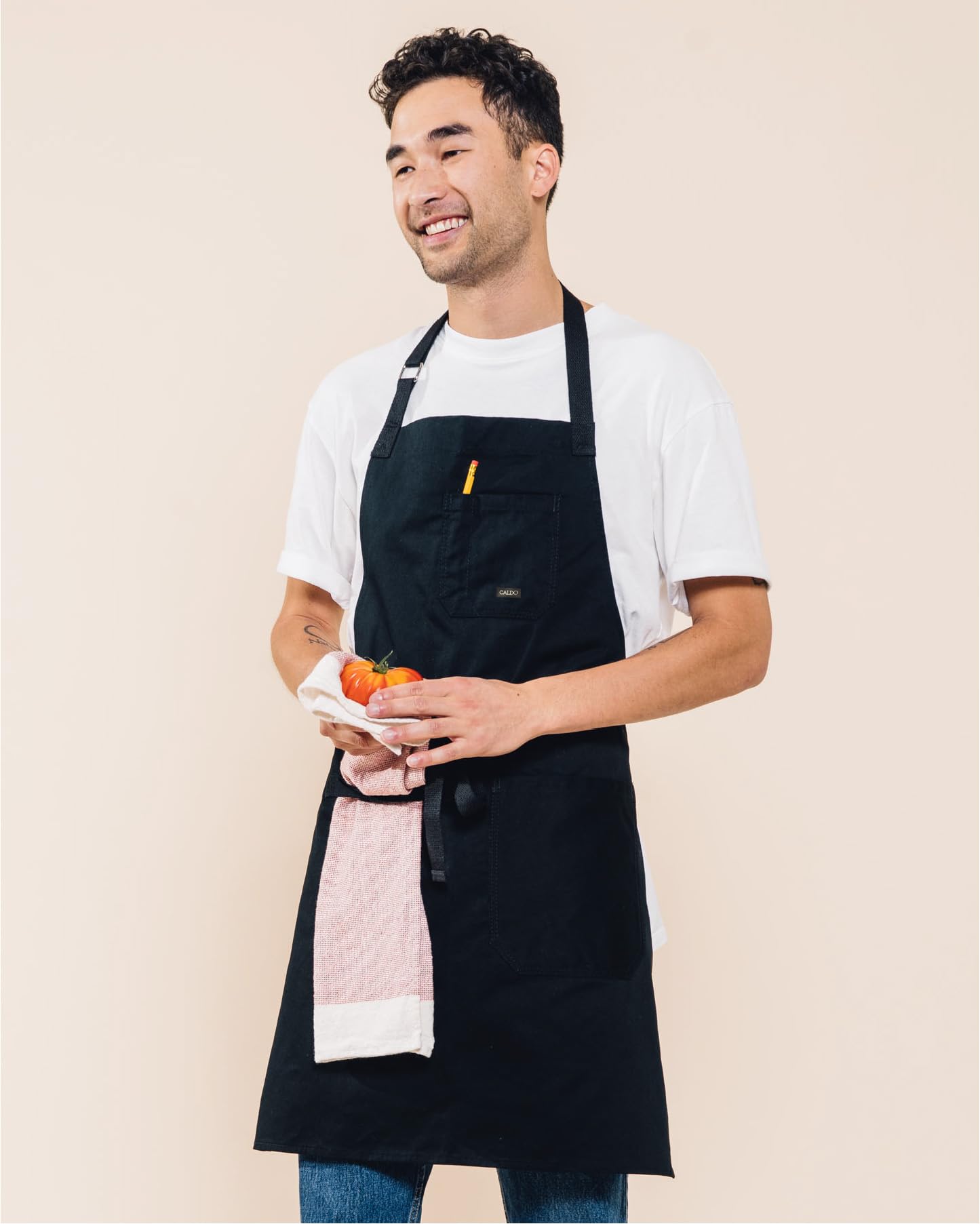 Algodón Delantal de cocina por Abad Fjord – para hombre y para mujer profesional Chef babero Delantal – Correas Ajustables con bolsillos y toalla Loop