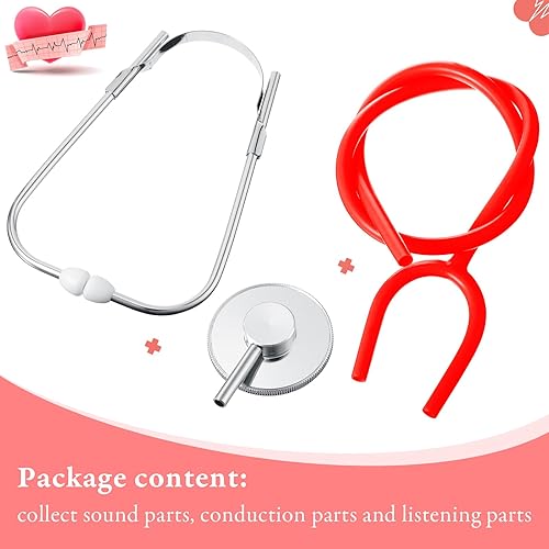 Miniatura 5 de Hanaive Paquete de 20 juguetes de estetoscopio para niños, estetoscopio de trabajo real a granel para Halloween, enfermera, médico, juguete de