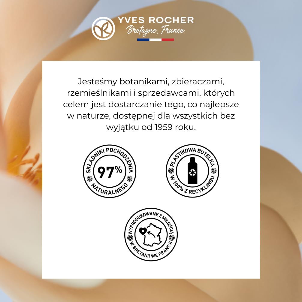 Yves Rocher Rozświetlający olejek do ciała Monoi – nawilżający olejek z Tahiti z drobinkami perły – satynowy połysk i złocista skóra – naturalna formuła, zapach lata – do ciała i włosów – 100 ml