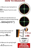 Vista 2 de Tapete para cama elástica, se adapta a marcos de 15 pies con 96 piezas de resorte de 6.5 pulgadas, alfombrilla de repuesto para trampolín de 15