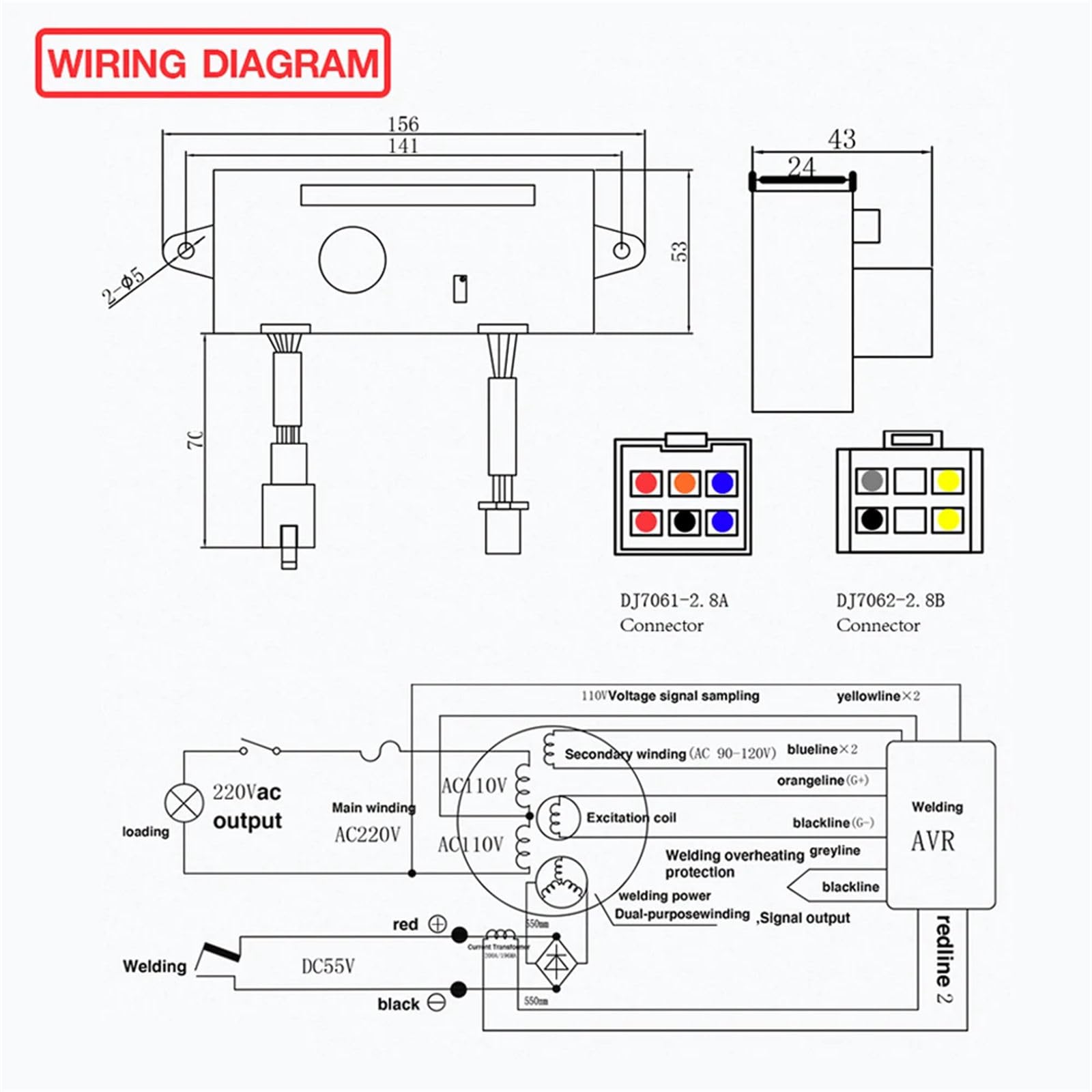 Parte di ricambio ad alta potenza dello stabilizzatore AVR del generatore degli alternatori di monofase per le centrali elettriche 5kW-6.5kW