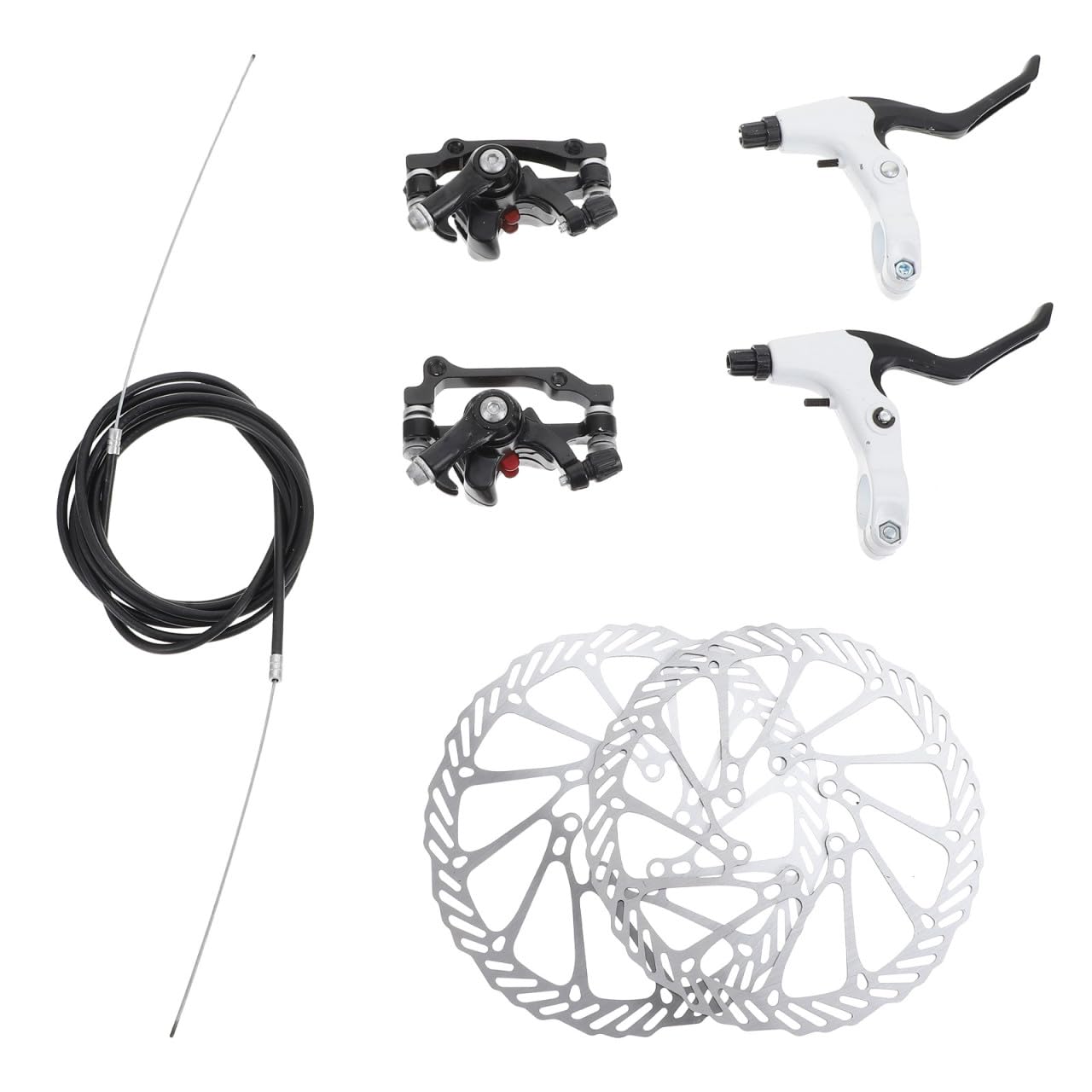 Gatuida Juego de Frenos de Disco Hidráulicos Material Plástico Negro y Alta Fricción Diseño Ahuecado y Soporte Multi-Radio para Bicicleta de Montaña