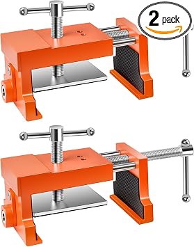 Cabinet Clamps, Professional Wood Joinery Alignment Tool, Adjustable Panel Clamping System for Cabinet Building, 4-Point Positioning Clamps, 2 Pack, Orange