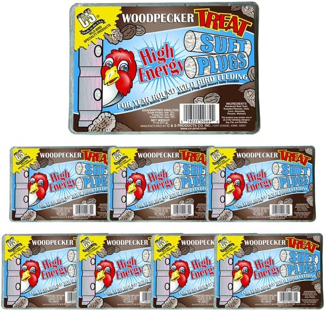 C&S Woodpecker High Energy Treat Suet Plugs, Eight 4-Packs
