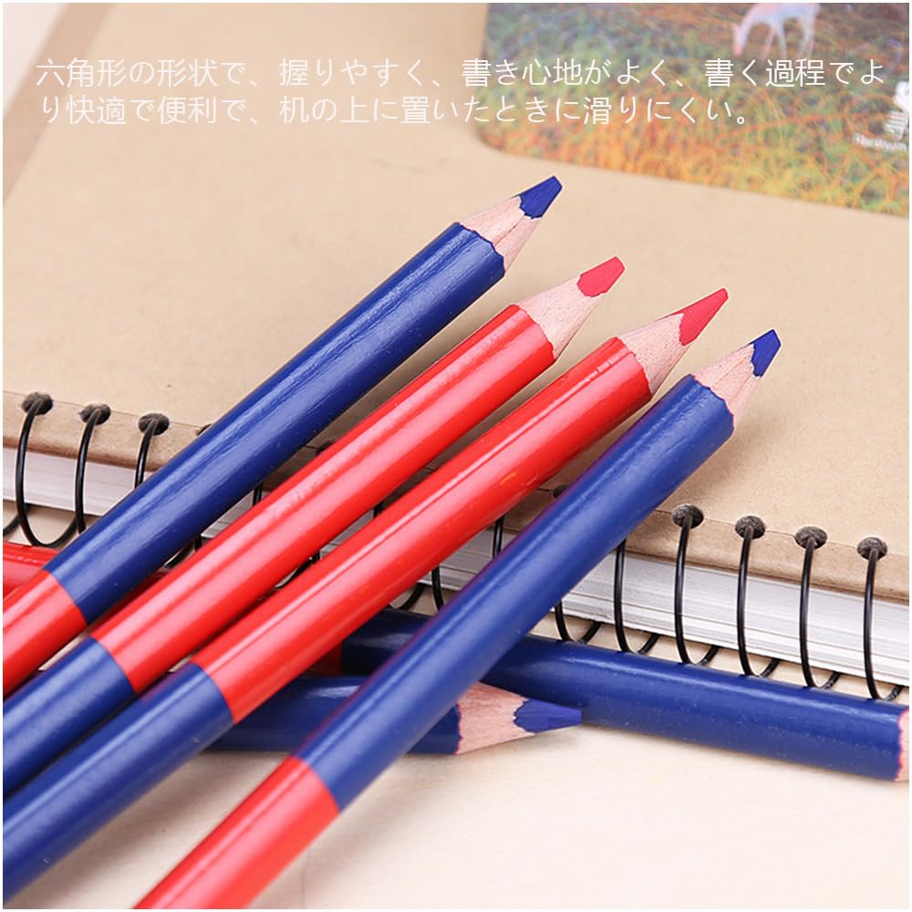 Amazon | YJRUNFU 赤青鉛筆 赤青鉛筆小学生 12本入 赤青えんぴつ 赤青