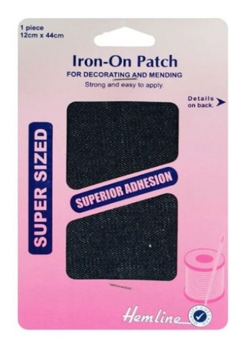 Hemline H690L/DD | Dark Denim Iron-On Repair Fabric 12x44cm