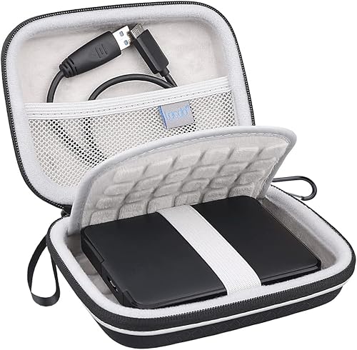 Lacdo EVA funda de viaje a prueba de golpes para disco duro externo portable de 2.5 pulgadas, GPS, cámara y batería externa