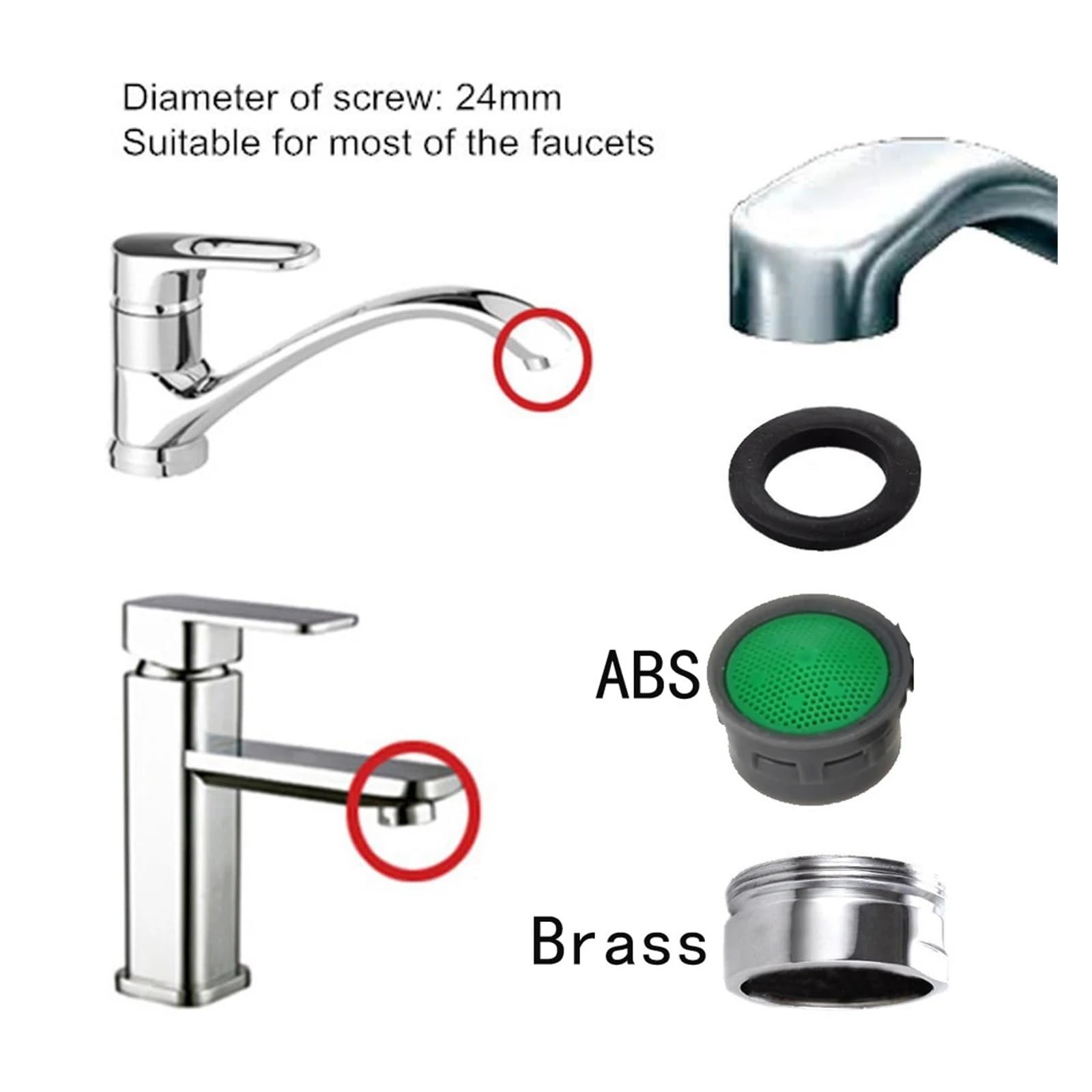 20 Pz Risparmio Idrico Rubinetto Della Cucina Del Bacino Gorgogliatore Nucleo Interno Splash Testa Accessori Filtro Di Uscita Cisterna Del'acqua Potente Spruzzo(6L-minute)