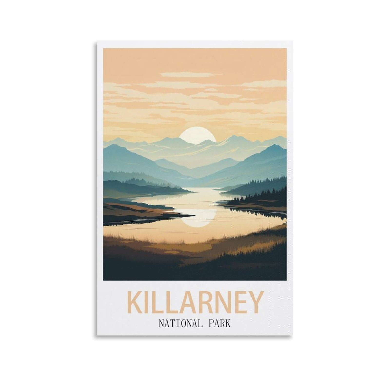 EZMLFA 5D Diamond Art Kits Adults,Killarney National Park,Round Dots Diamond DIY Kits Pictures for Wall Decor Home Office Decoration 30x40cm