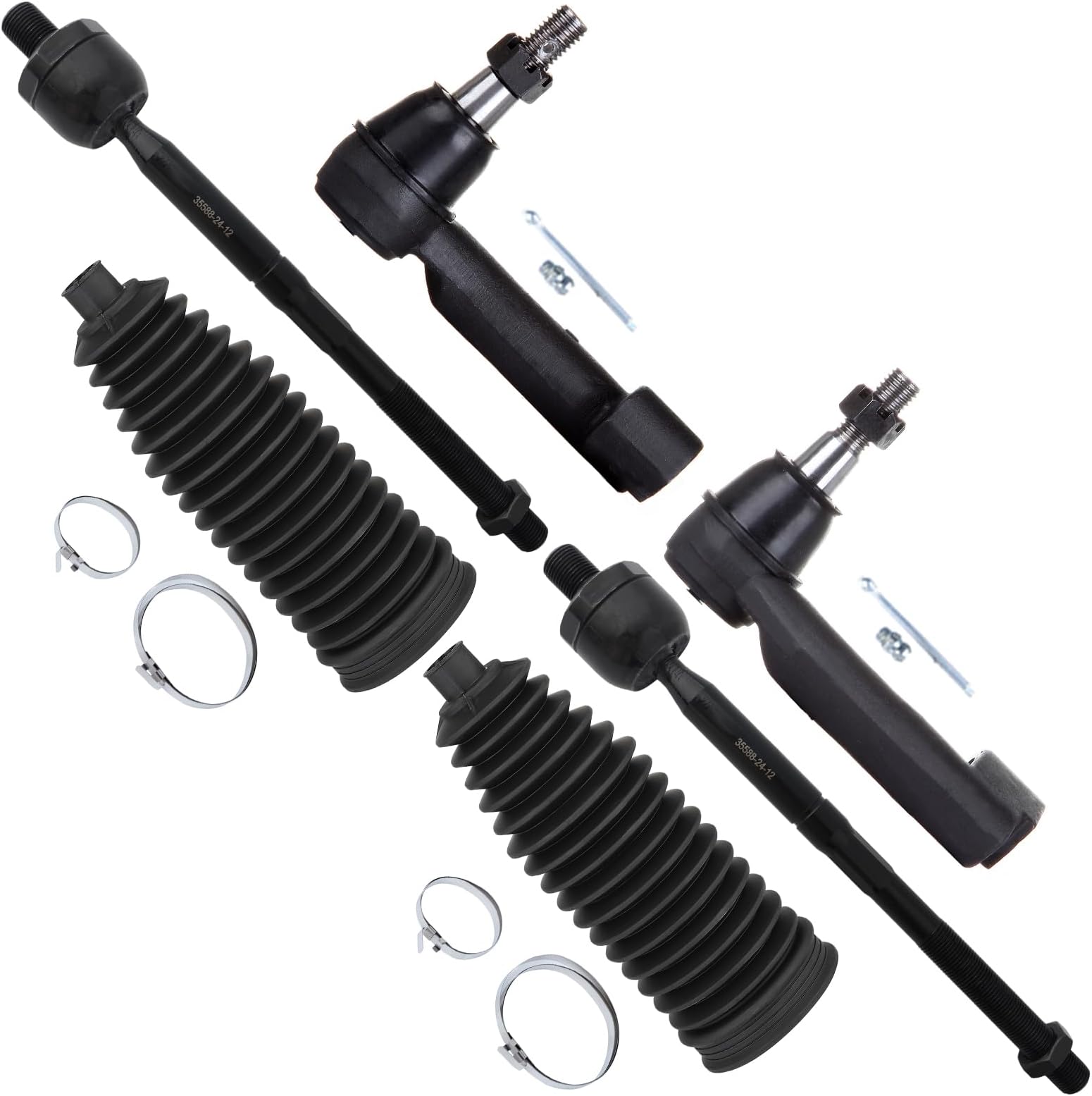 SCITOO 6pcs Front Suspension Kit Front Left Right Outer Tie Rod End Inner Tie Rod End fit for Ford Expedition 2015-2020 for Ford for F-150 2015-2020 for Lincoln Navigator 2015-2020 ES800514 ES800515