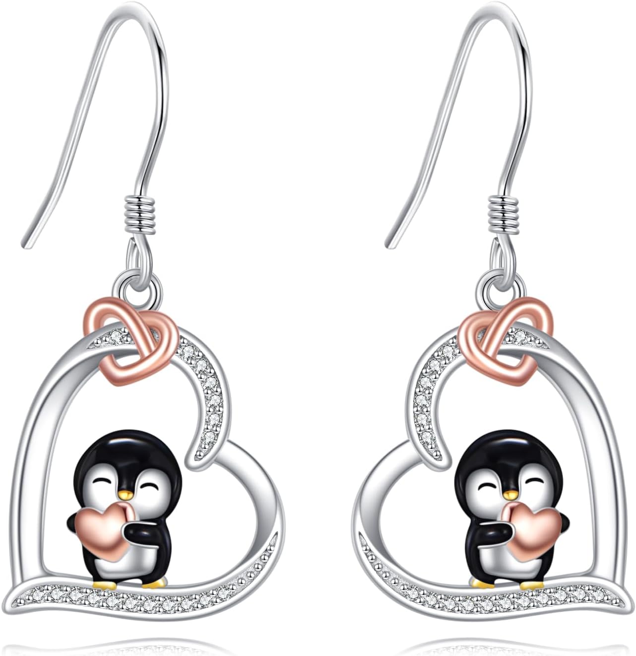 Christmas Earrings 925 Sterling Silver Santa Claus/Chrismas Tree/Candy Crutches/Snowman/Penguin Earrings Christmas Jewelry Gifts for Women