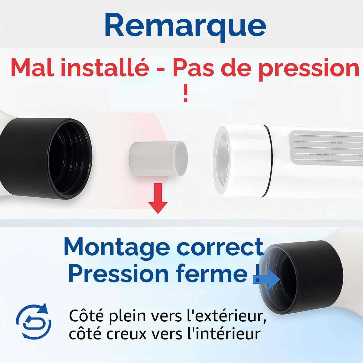 Déboucheur WC à Air Comprimé avec 4 Différentes Ventouses et Baromètre, Deboucheur canalisation Pompe, Déboucheur de Toilette pour Toilette Lavabo Évier Baignoire, 2026 Mise à niveau (Noir)