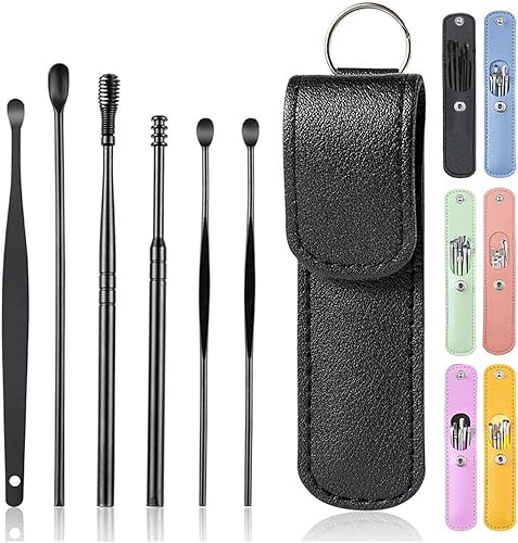 Miniatura 19 de Kit de 6 piezas de eliminación de cera de oído, juego de herramientas de limpieza de oídos, limpiador de cuuretas de oídos, diseño en espiral de Azul