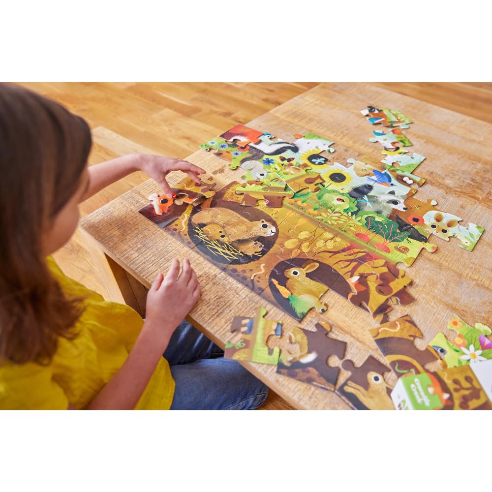 Bertoy 3876002 klasyczne puzzle powyżej i poniżej w pudełku, podwórko, 48 sztuk