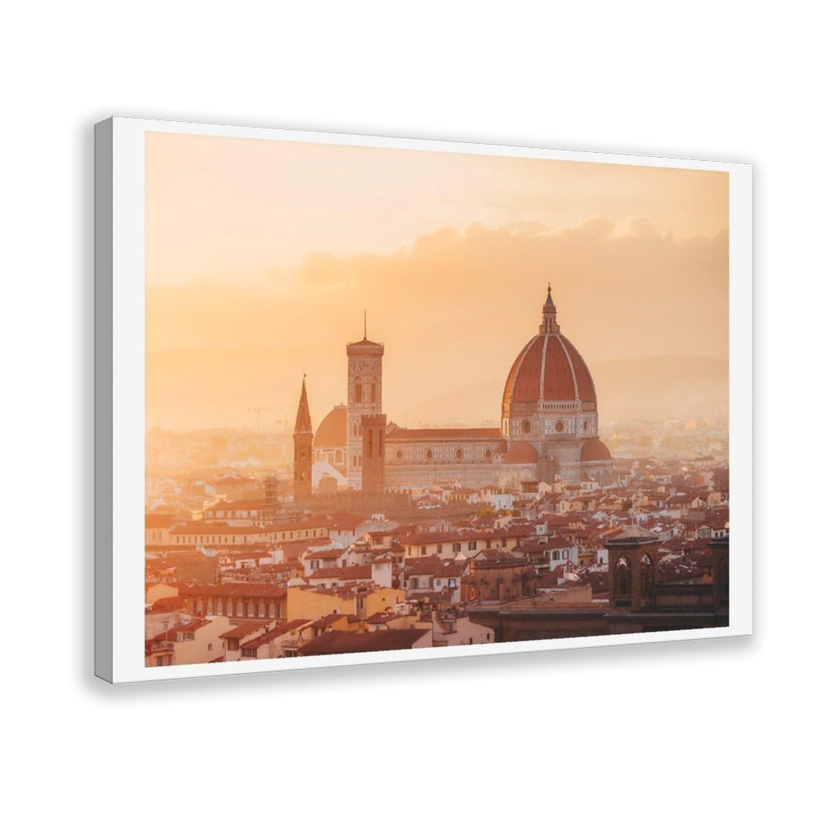 HEYANM Florence Duomo Sunset Print Italy Landscape Canvas Poster Bedroom Office Room Decor Gift Frame 16x24inch