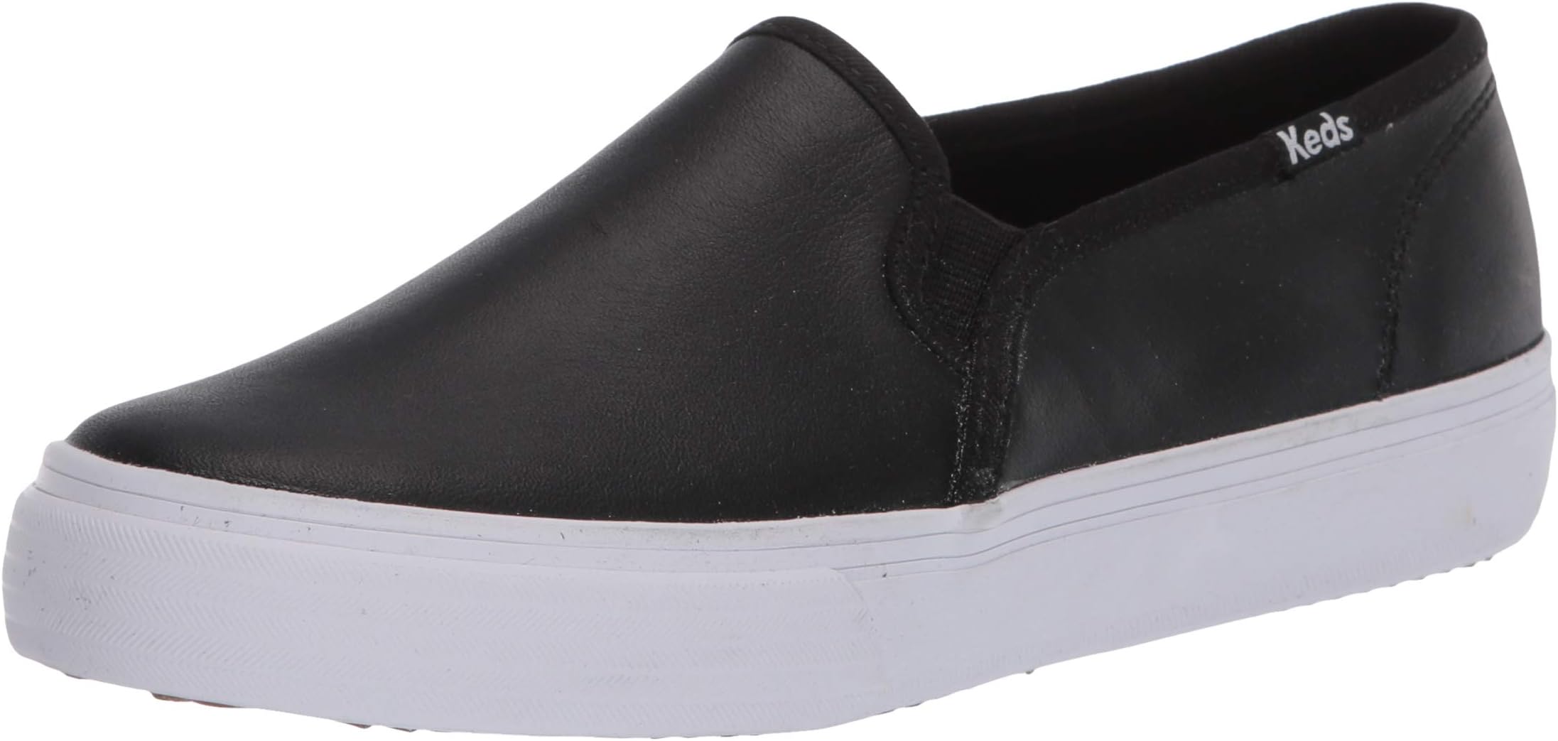 Womens Double Decker Canvas Houndstooth Slip On Sneakers Shoes Casual - Black