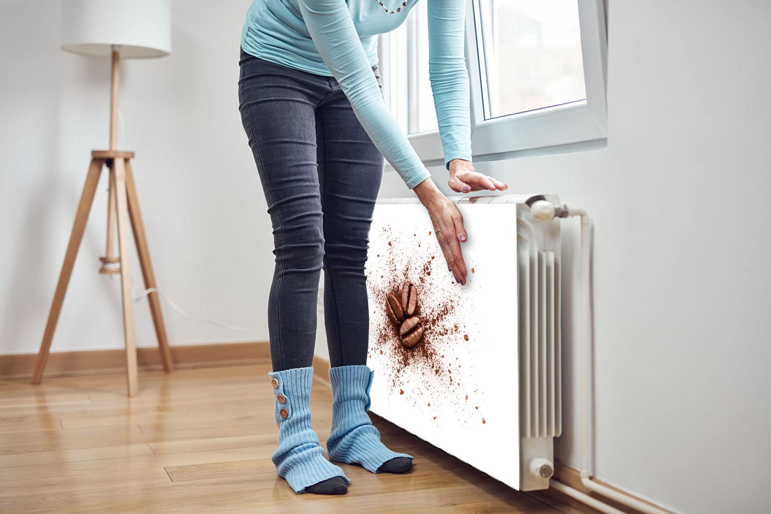 Magnet Heizkörperverkleidung Heizkörperabdeckung Braun Kaffee 120x60 cm Heizung Abdeckung Verkleidung Magnetische Abdeckmatte Kühlschrank aus Einem Flexiblen Magneten Digitaler Aufdruck