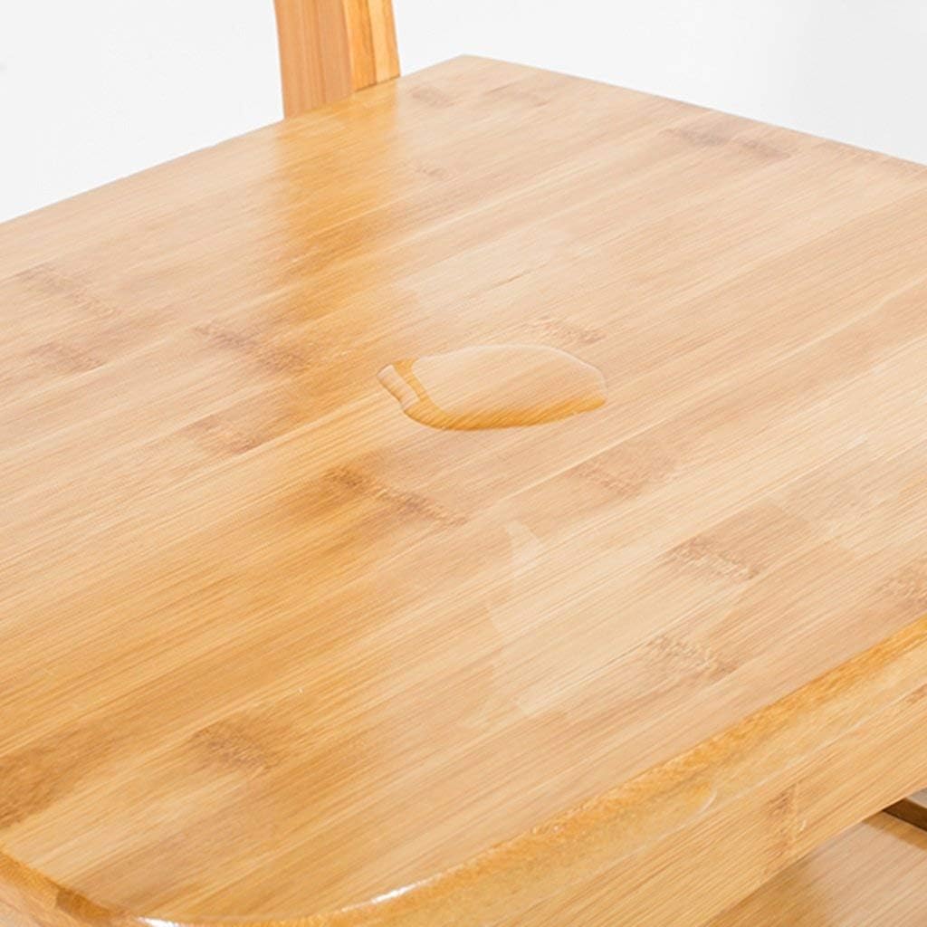 Bamboo Household Multifunction Step Ladder Solid Wood Stool Child Folding Chair Dual-use Four-Step Ladder Climb High Ladder (Color : Wood)