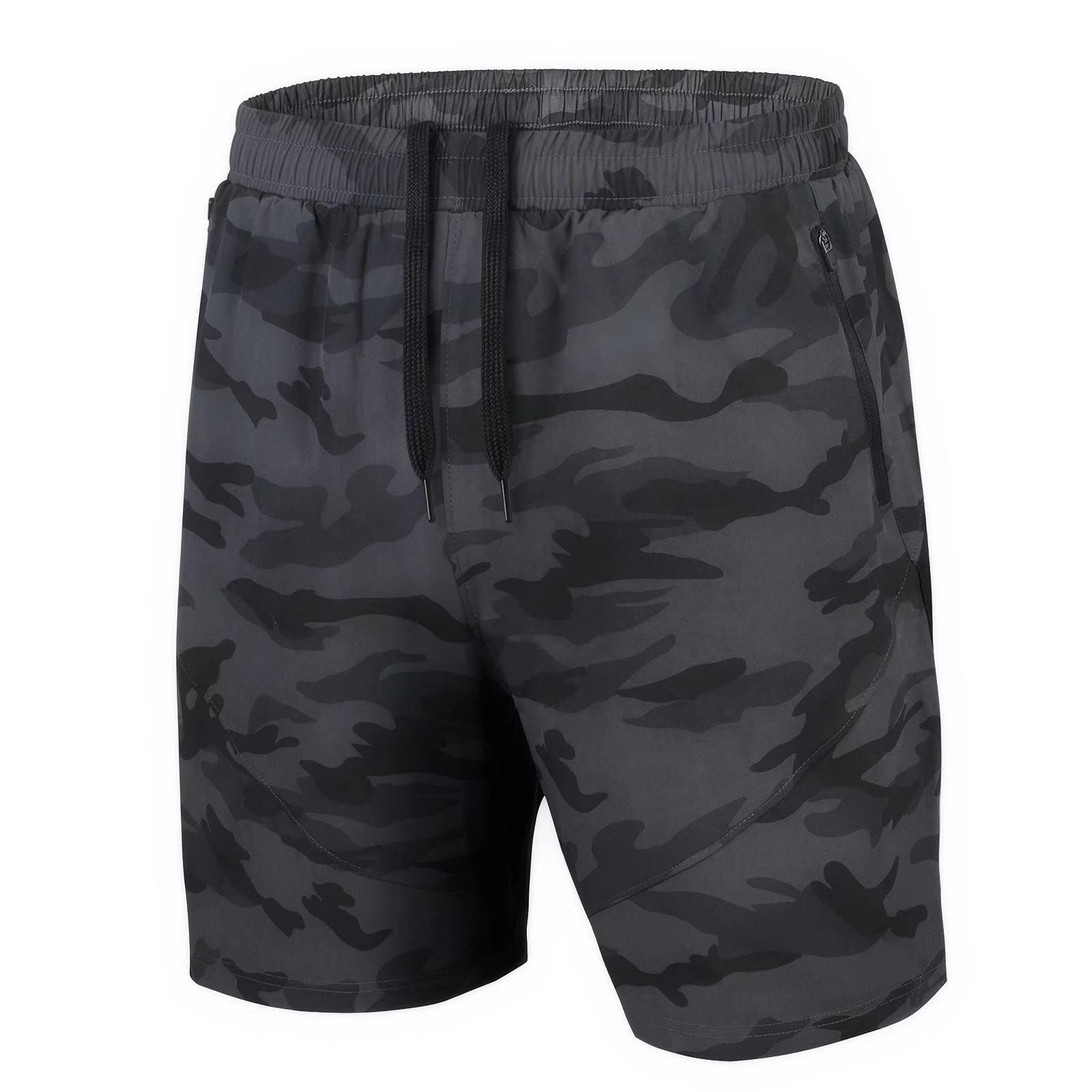 HMIYA Pantaloncini Running Uomo Leggero Sportivi Shorts Asciugatura Veloce Palestra Corsa Calzoncini con Tasca con Cerniera