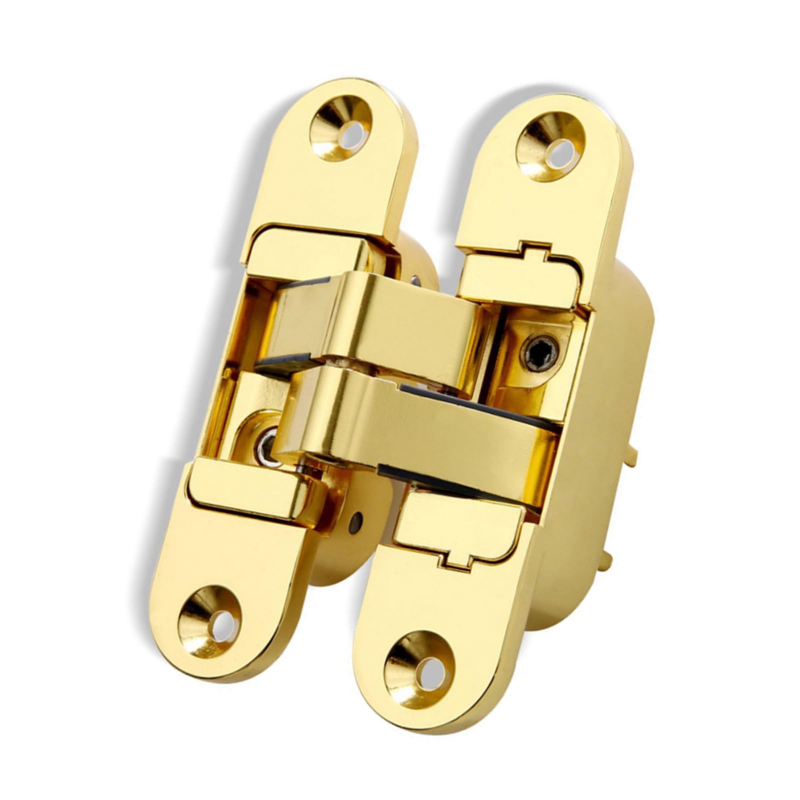 Mekalero Gold Right Open Invisible Door Hinges 180 Degree Swing Concealed Hinge Heavy Duty Zincs Alloy Butt For Wood, Folding Zincs Alloy Butt