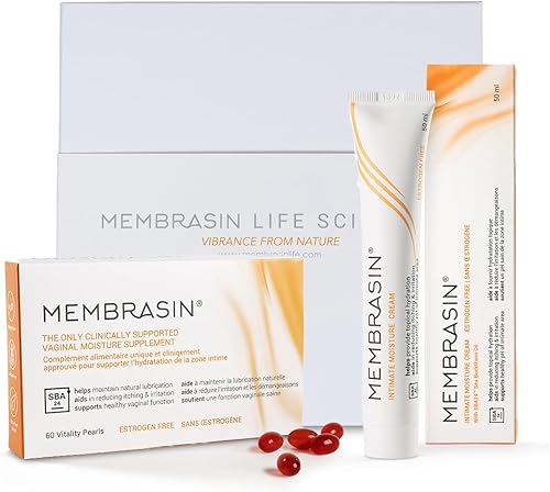 Membrasin Vitality Pearls | Apoya la hidratación femenina | Suplemento oral sin estrógenos | Aceite de Omega 3, 6, 7, 9 y espino amarillo (paquete
