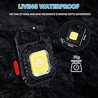 URAQT Mini LED Munkalámpa 800 Lumen 7 Üzemmóddal - Tölthető Kulcstartós Zseblámpa Mágneses Talppal és Sörnyitóval Kempinghez, Autóhoz 4