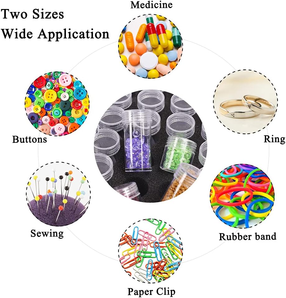 HOHOTIME Diamond Painting Storage Containers,132 Bottles Diamond Painting Accessories Shockproof Jars with 2pcs Blank Label Stickers, 5d Diamond Painting Kits for DIY Art Craft ewelry Beads Organizer