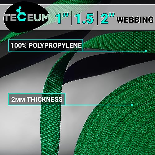 Image of TECEUM 3 /4 inch & 5 /8 inch & 1 inch & 1.5 inch & 2 inch Webbing - 10 25 50 Yards - 40+ Colors - Heavy Duty 1 Inch 1.5 Inch 2 Inch Backpack Straps - Webbing for Outdoors Indoors Crafting DIY