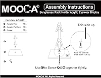 Vista 7 de MOOCA Juego de 2 piezas de soporte acrílico de alta calidad para gafas, soporte para gafas de sol, soporte para lentes de sol, soporte de marco