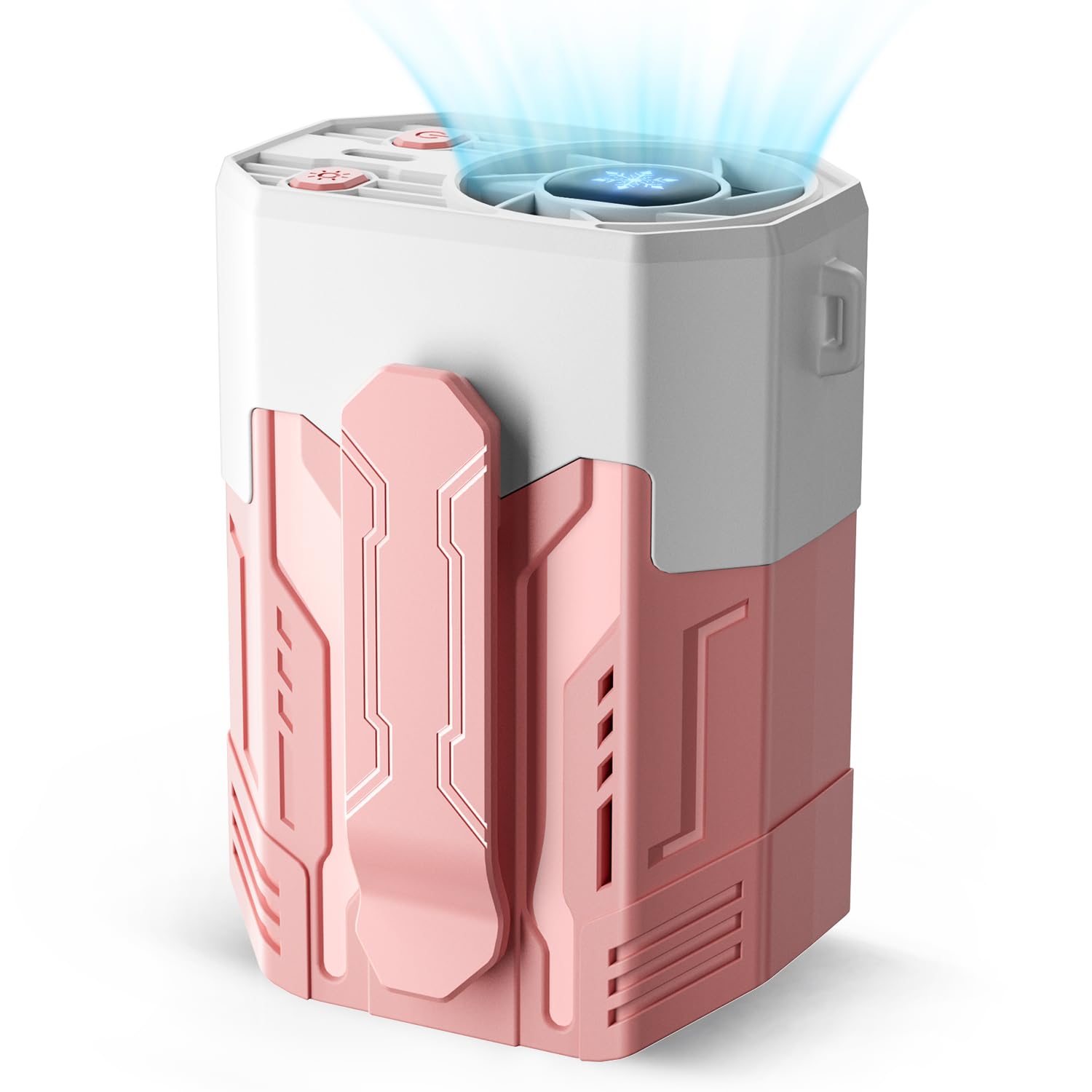 fuio Portable Fan 4000mAh Rechargeable, 4 Speeds 13000RPM Strong Airflow, Personal Waist Fan with Max 24H Working Time, Wearable Clip Belt fan for
