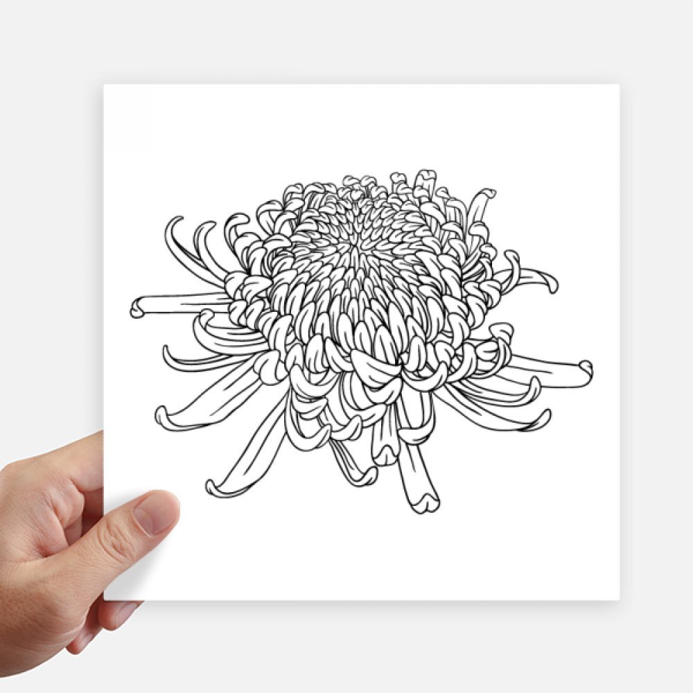 Autocollant fleur chrysanthème 20 cm DIYthinker sticker carré pc et moto 4pcs