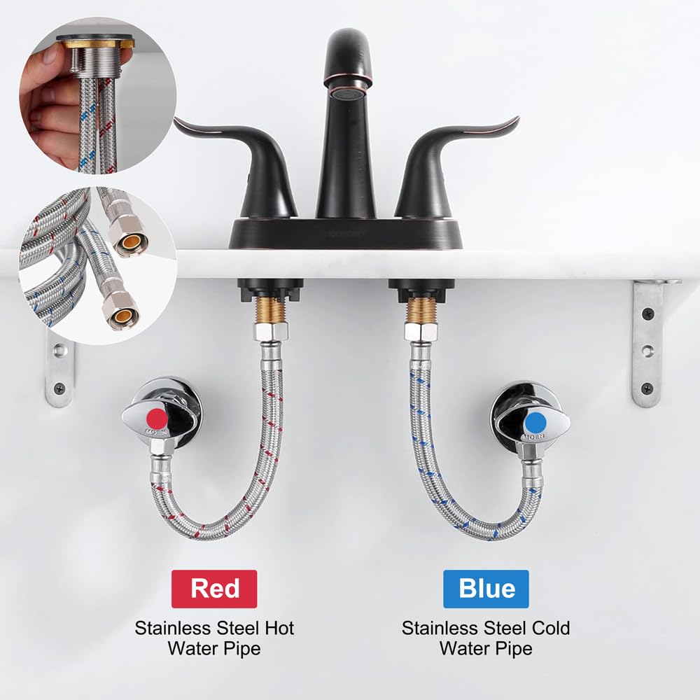 2 Pezzi 80 cm Flessibili per Miscelatori 20mm X 9.5mm, Acqua Calda e Fredda Tubo Flessibile del Rubinetto con Nastro di Tenuta, Acciaio Inox Intrecciato Flessibile Rubinetto Cucina per Cucine e Bagni