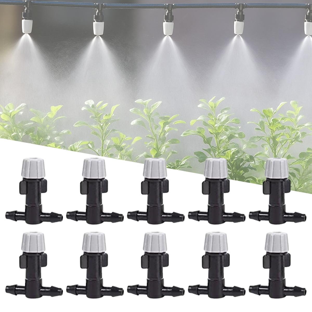 JERN 10 Pcs Micro Spray Irrigation Dripper Nozzles, Adjustable 360 Degree Water Flow Sprinklers for Plant Watering System and Humidifer-picture-13