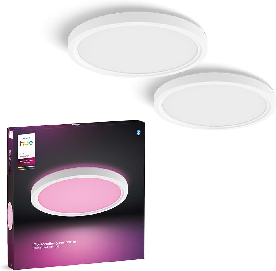 Devote Smart LED Panel Light, White and Color Ambiance, Roun